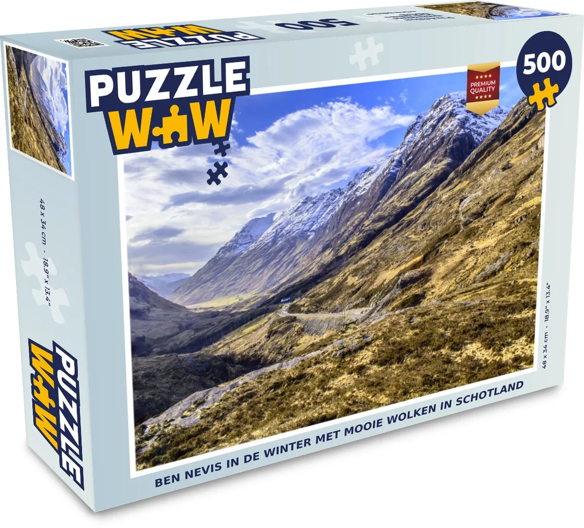 PuzzleWow Ben Nevis Winter Wolken Legpuzzel 500 Stuks