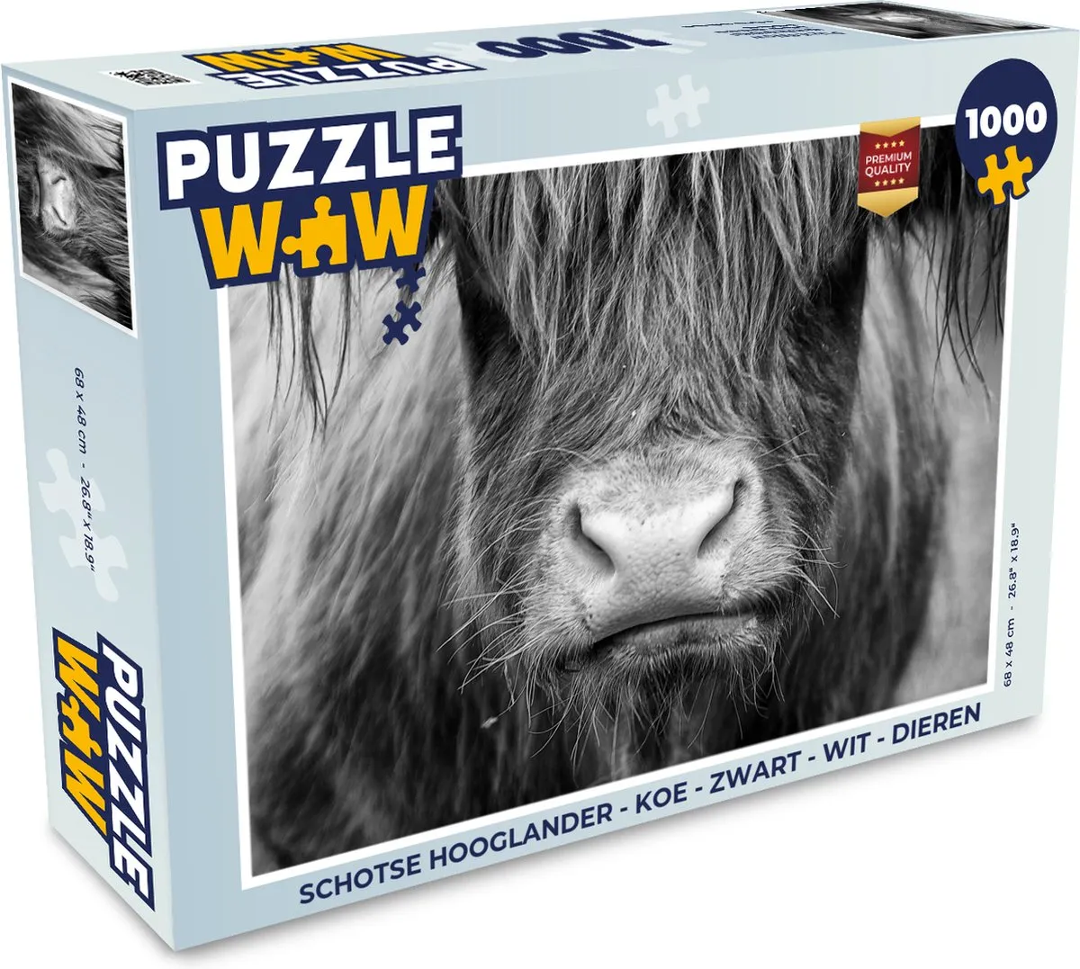 PuzzleWow Schotse Hooglander Legpuzzel 1000 Stuks - Multicolor