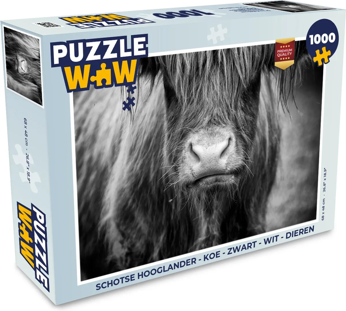 PuzzleWow Schotse Hooglander Legpuzzel 1000 Stuks - Multicolor