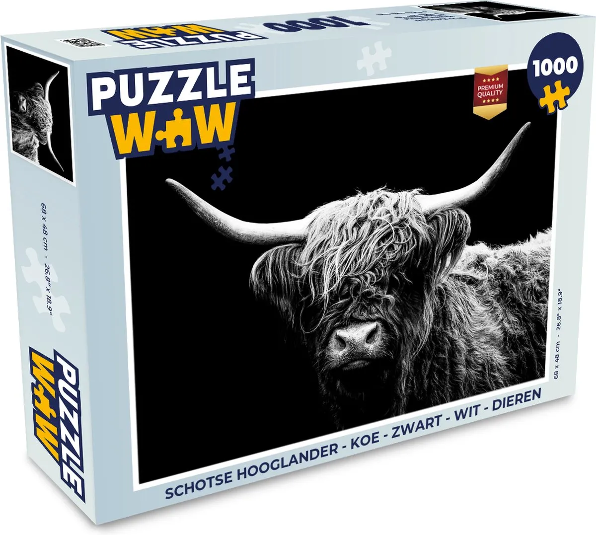 PuzzleWow Schotse Hooglander Legpuzzel 1000 Stuks - Multicolor