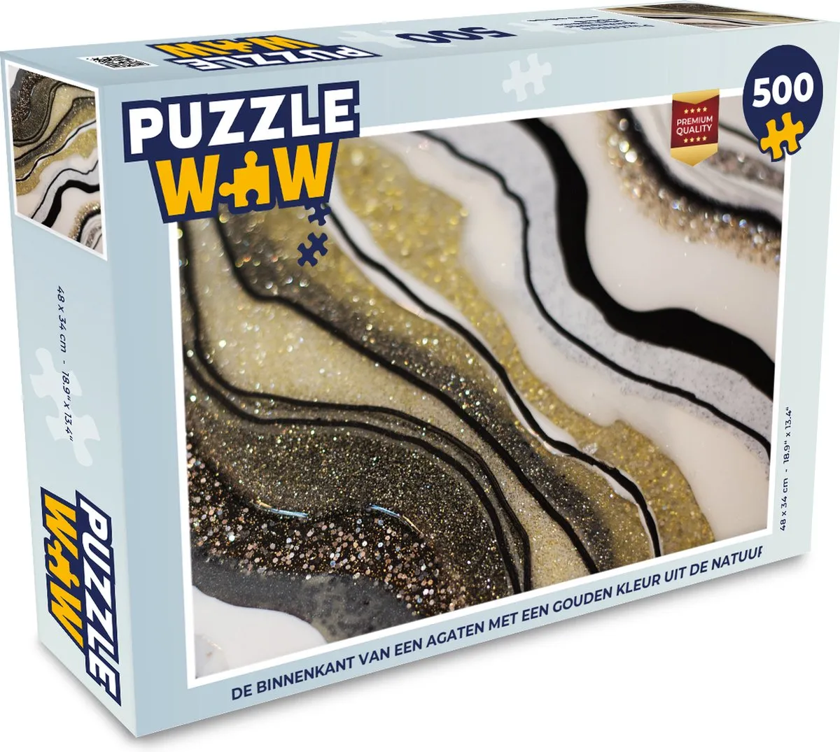 PuzzleWow Edelsteen Abstract Marmerprint Legpuzzel 500 Stuks - Multicolor