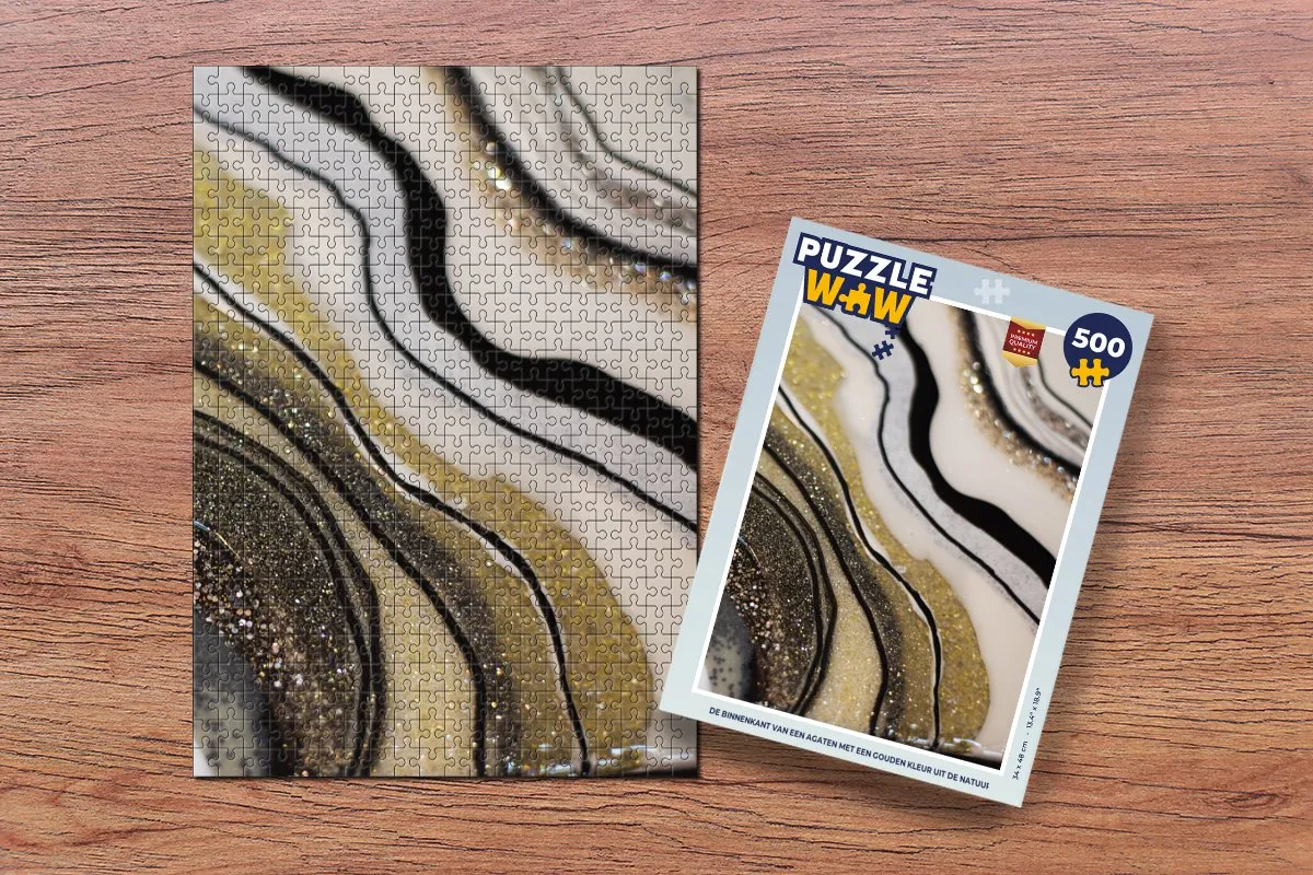 PuzzleWow Edelsteen Abstract Marmerprint Legpuzzel 500 Stuks - Multicolor