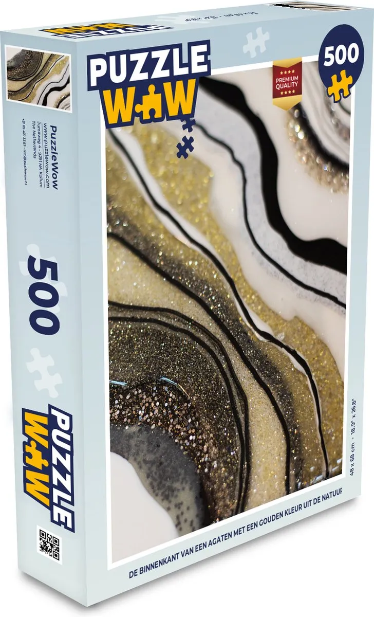 PuzzleWow Edelsteen Abstract Marmerprint Legpuzzel 500 Stuks - Multicolor