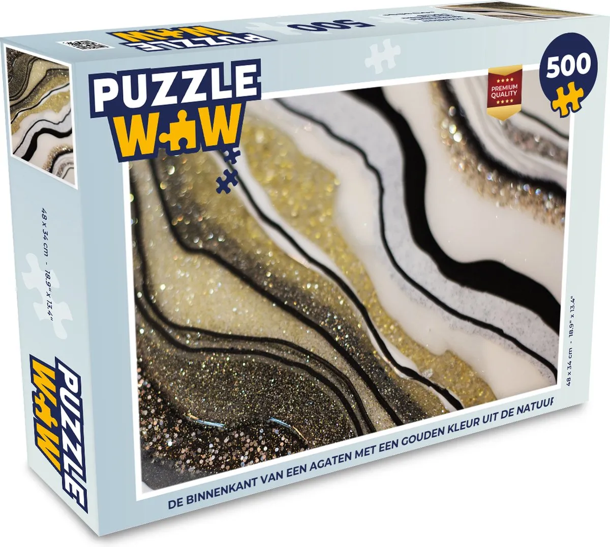 PuzzleWow Edelsteen Abstract Marmerprint Legpuzzel 500 Stuks - Multicolor