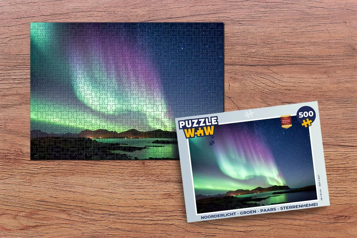 PuzzleWow Noorderlicht Legpuzzel 500 Stuks - Multicolor