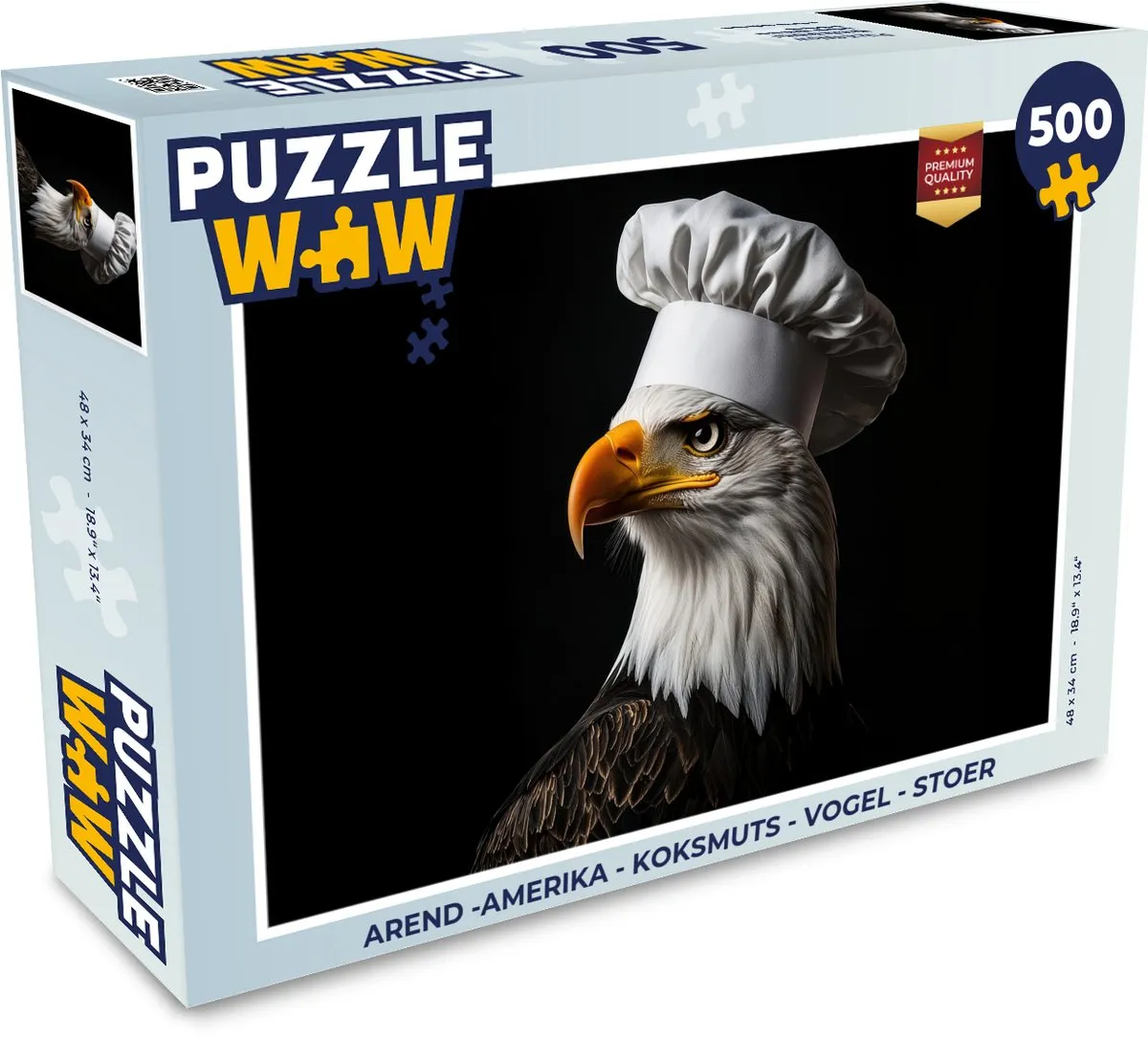 PuzzleWow Arend Amerika Koksmuts Vogel Legpuzzel 500 Stuks - Zwart
