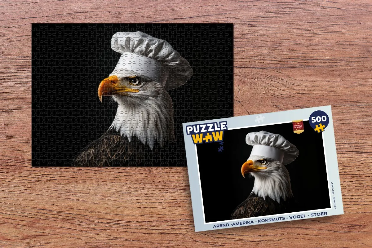 PuzzleWow Arend Amerika Koksmuts Vogel Legpuzzel 500 Stuks - Zwart