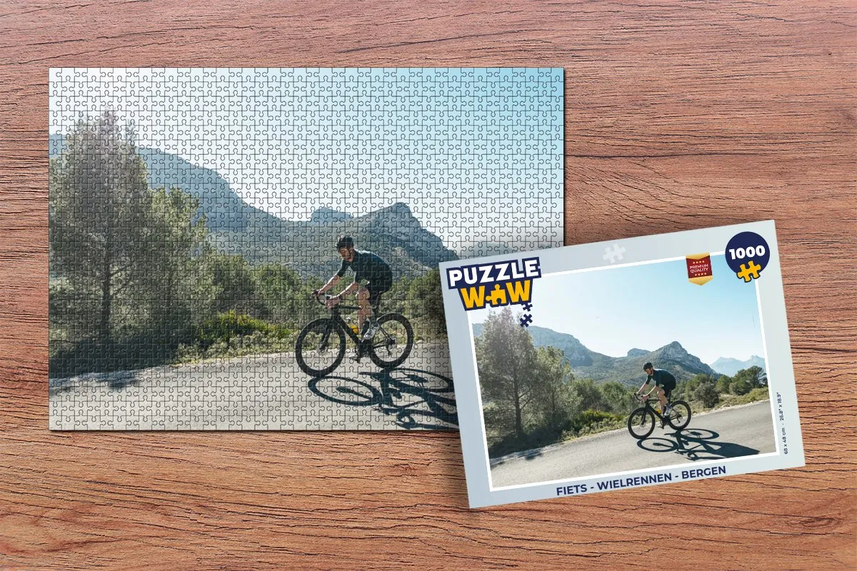PuzzleWow Fiets - Wielrennen Bergen Legpuzzel 1000 Stuks - Multicolor