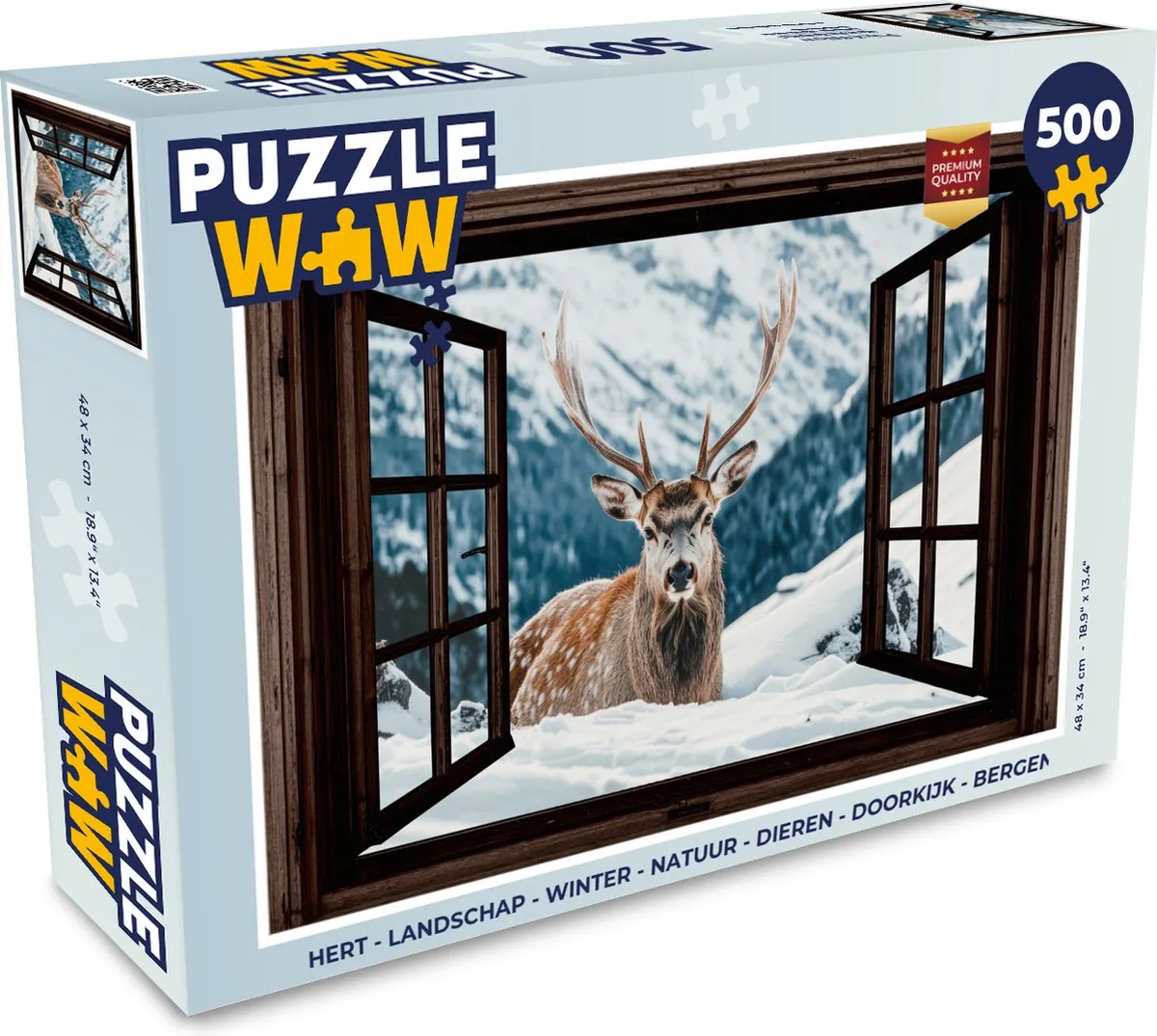 PuzzleWow Hert Landschap Legpuzzel 500 Stuks