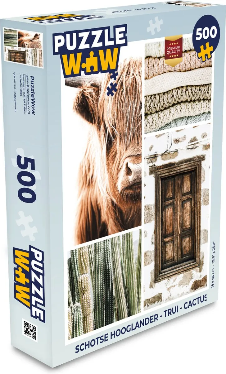 PuzzleWow Schotse Hooglander Legpuzzel 500 Stuks