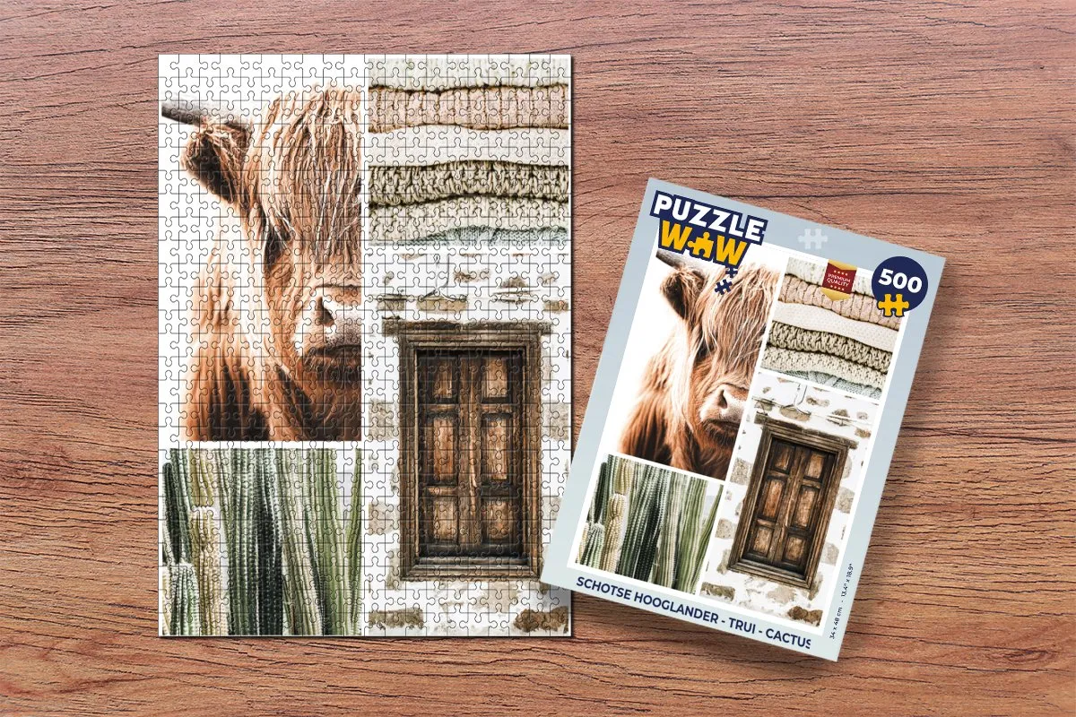 PuzzleWow Schotse Hooglander Legpuzzel 500 Stuks - Multicolor