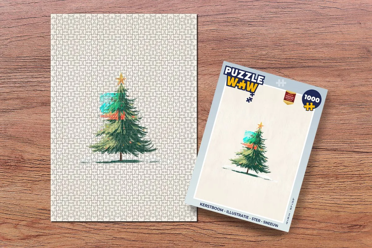 PuzzleWow Kerstboom Puzzle 500 Stuks - Ster & Sneeuw