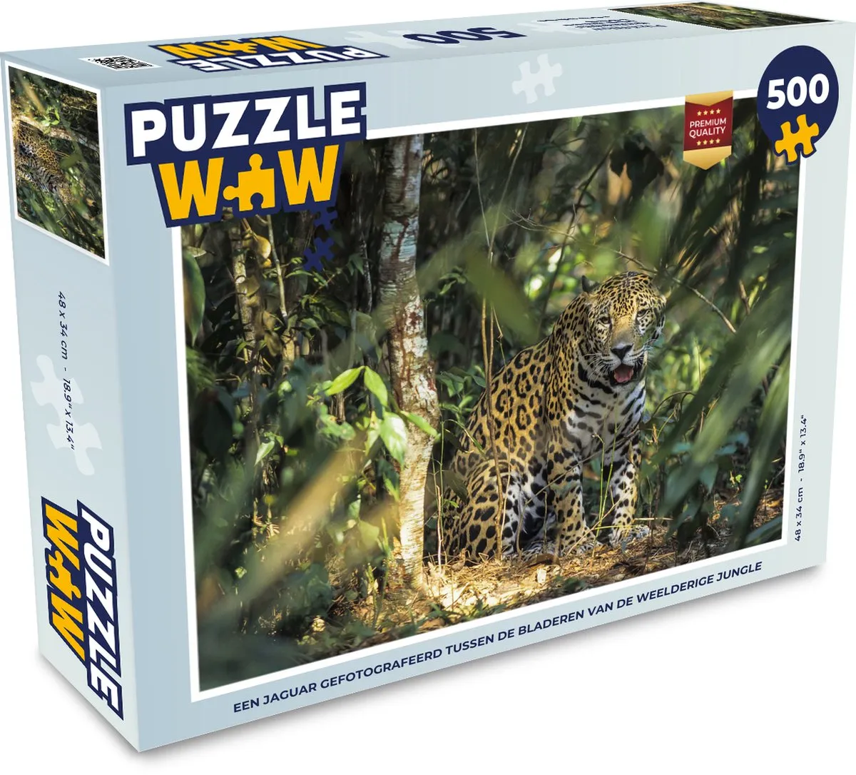 PuzzleWow Jaguar Legpuzzel 500 Stuks - Multicolor