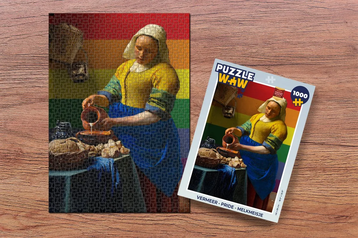PuzzleWow Vermeer Pride Melkmeisje Legpuzzel 1000 Stuks - Multicolor