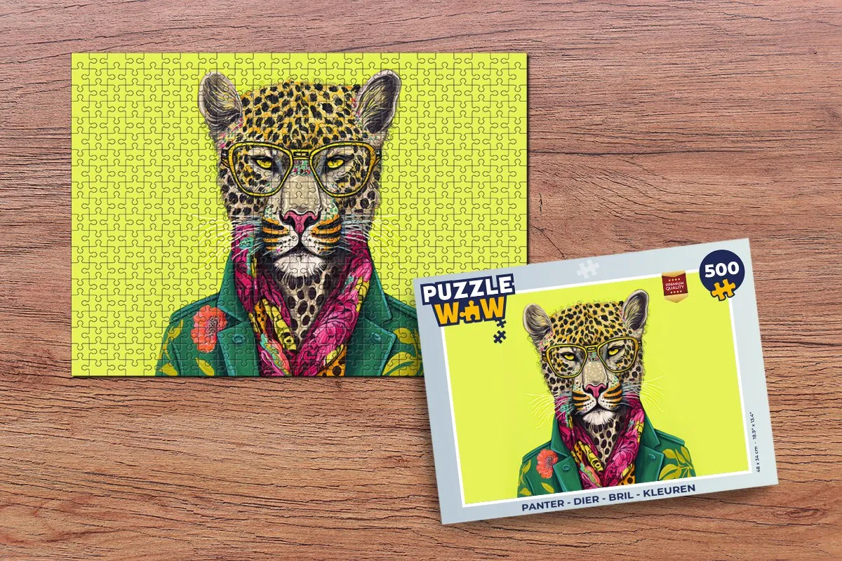 PuzzleWow Panter Legpuzzel 500 Stuks - Multicolor