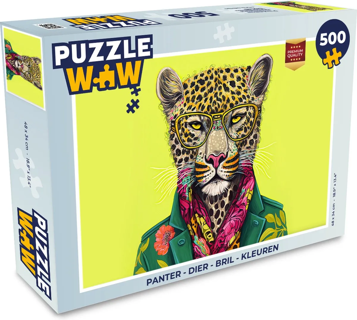 PuzzleWow Panter Legpuzzel 500 Stuks - Multicolor
