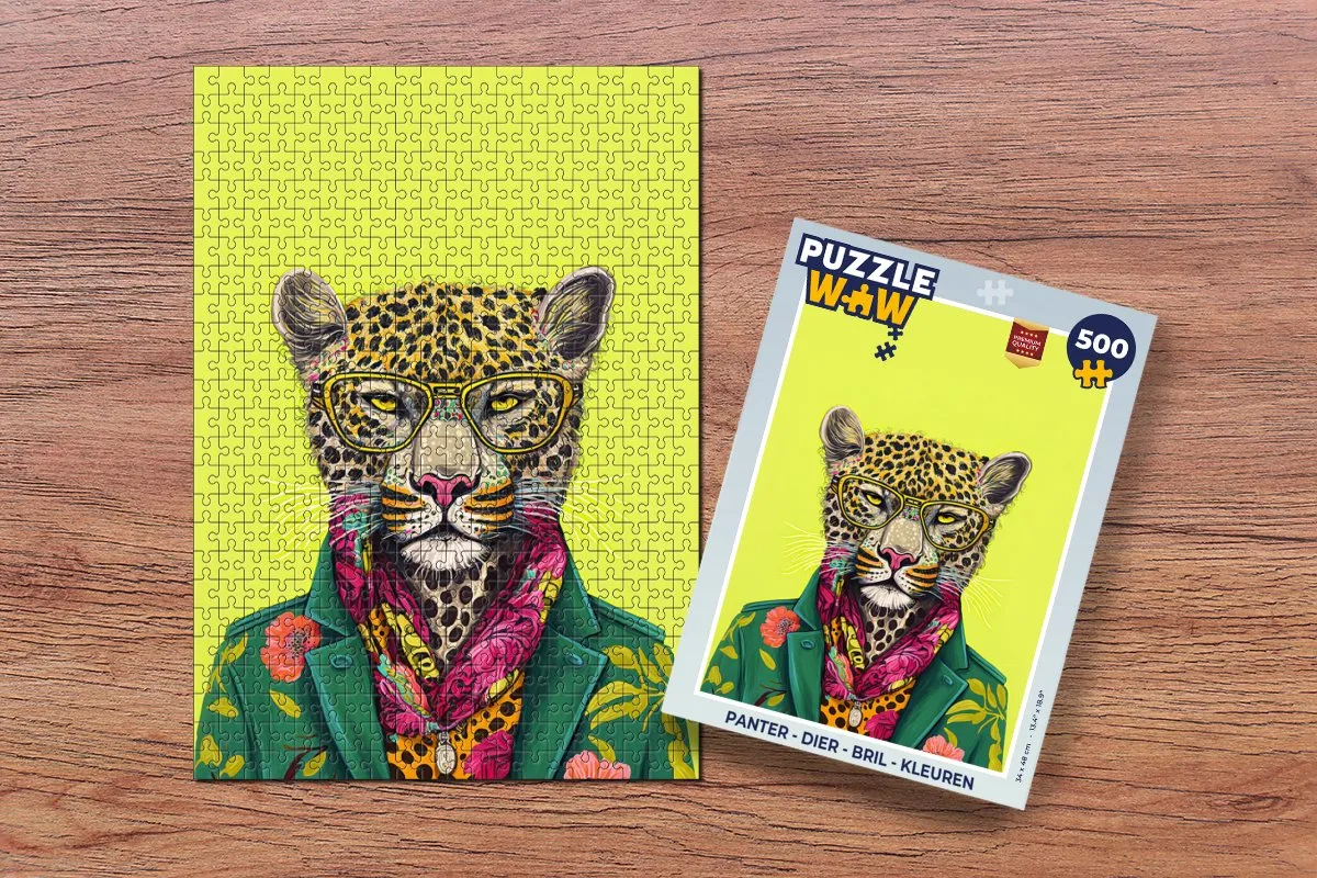 PuzzleWow Panter Legpuzzel 500 Stuks - Multicolor