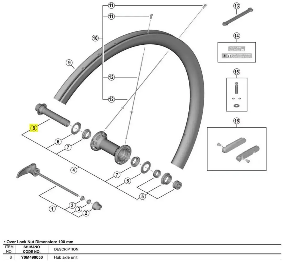 Shimano WH-R9200-C50-TU-F Lagers - Racefiets - Zilver - afbeelding 2 van 2
