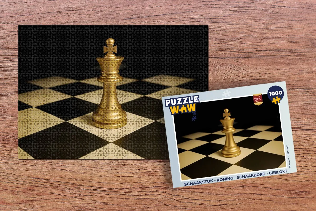 PuzzleWow Schaakstuk Koning Legpuzzel 1000 Stuks - Geblokt