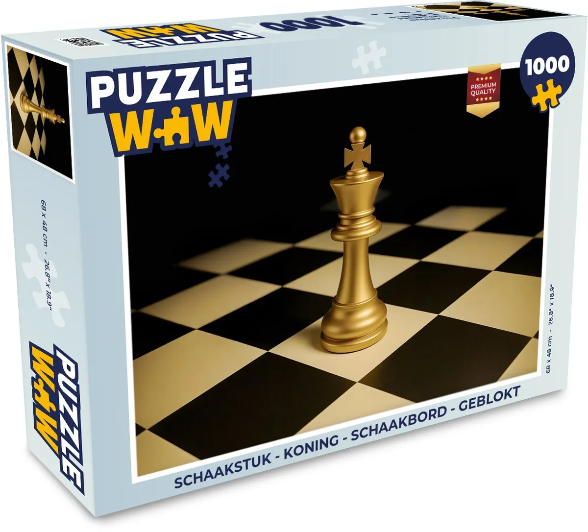 PuzzleWow Schaakstuk Koning Legpuzzel 1000 Stuks - Geblokt