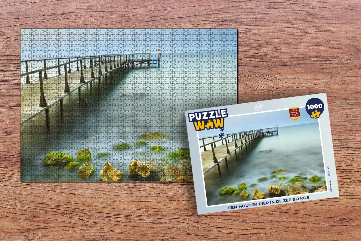 PuzzleWow Legpuzzel Kos Houten Pier 1000 Stuks