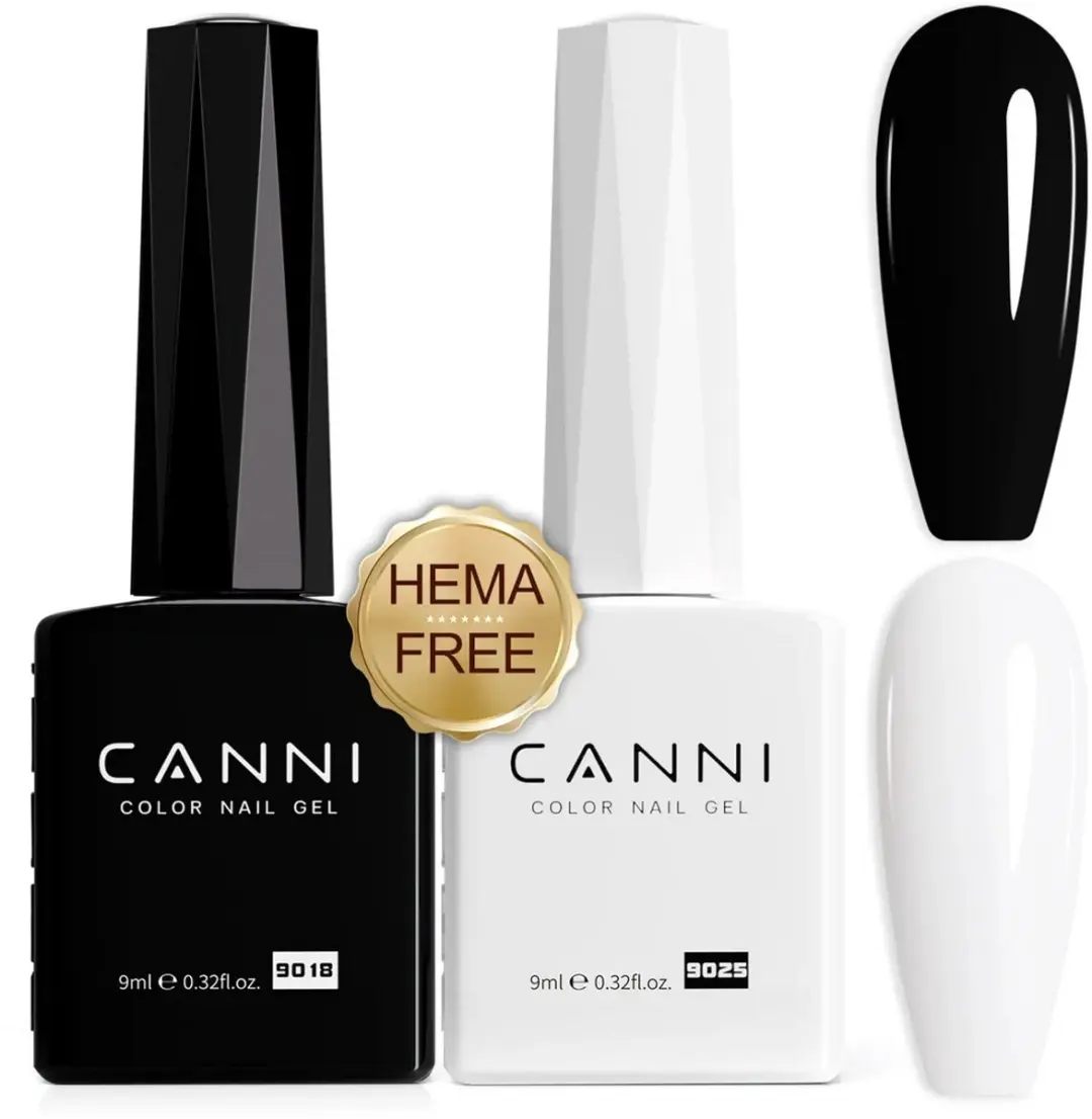 Canni UV Gellak Zwart en Wit Gellak Set