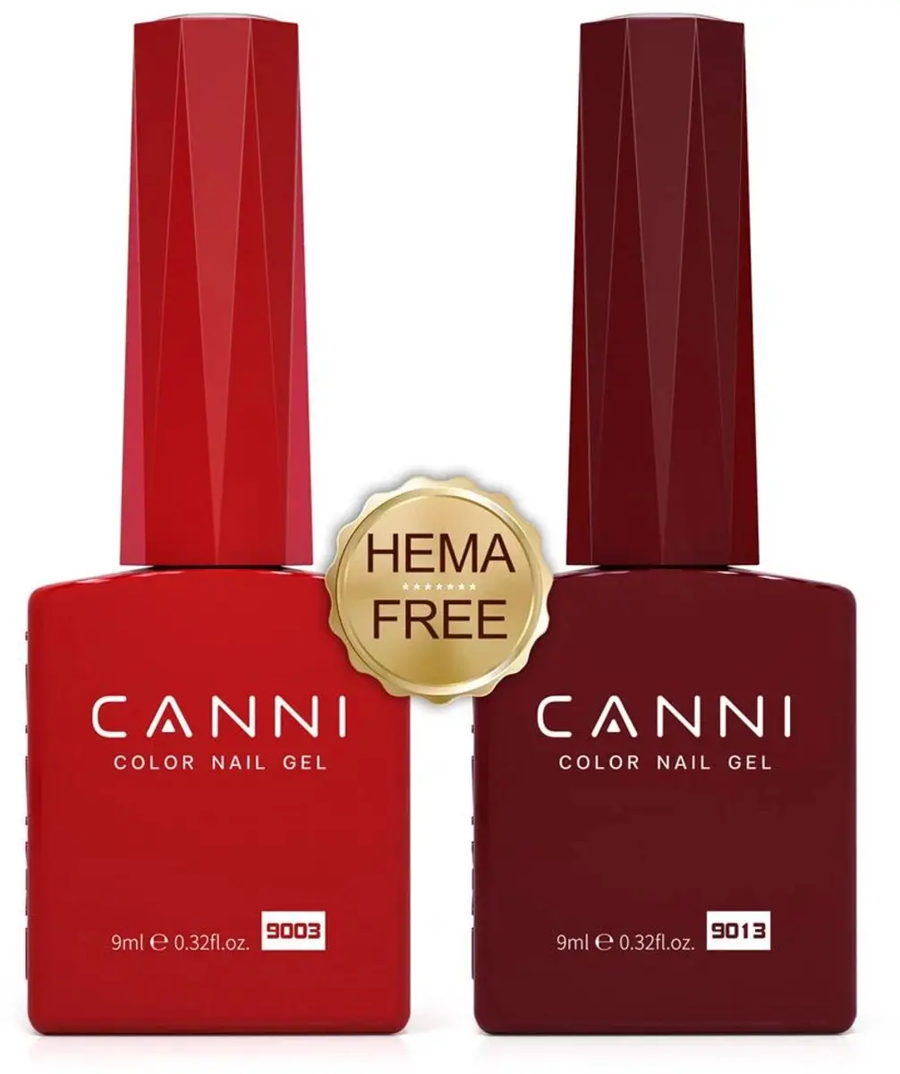Canni UV Gellak Rood en Bordeaux Rood Gellak Set