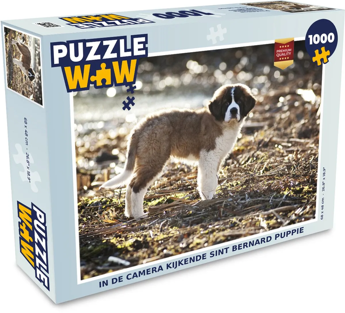PuzzleWow Legpuzzel Sint Bernard Puppy 1000 Stuks