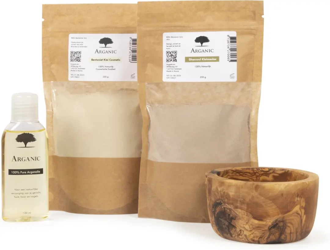 Arganic Klei Cadeaupakket - 550g Masker - EcoCert