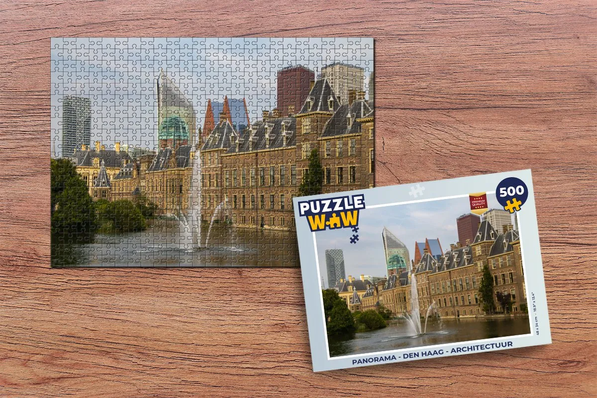 PuzzleWow Legpuzzel Den Haag Architectuur 500 Stuks - Multicolor