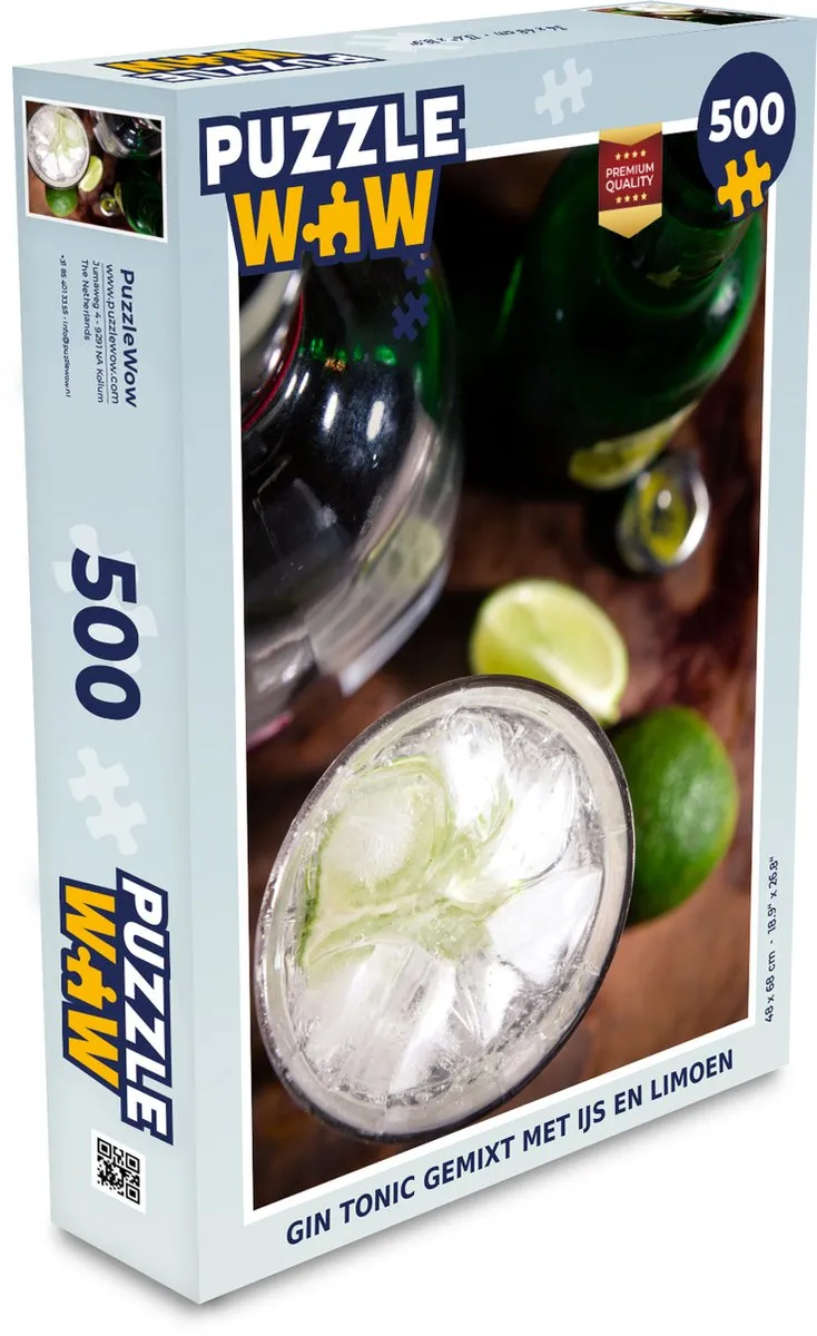 PuzzleWow Gin Tonic Puzzel 500 Stuks - Multicolor