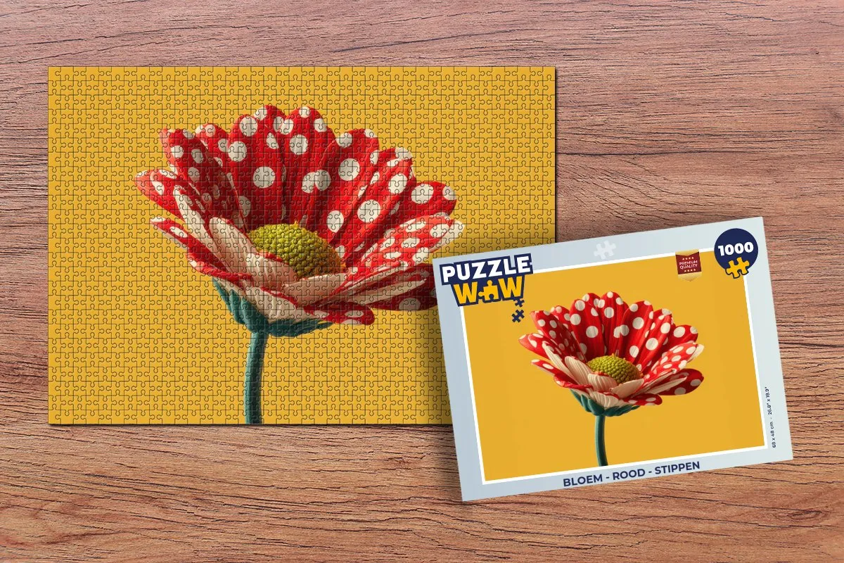 PuzzleWow Bloem Stippen Legpuzzel 1000 Stuks - Rood