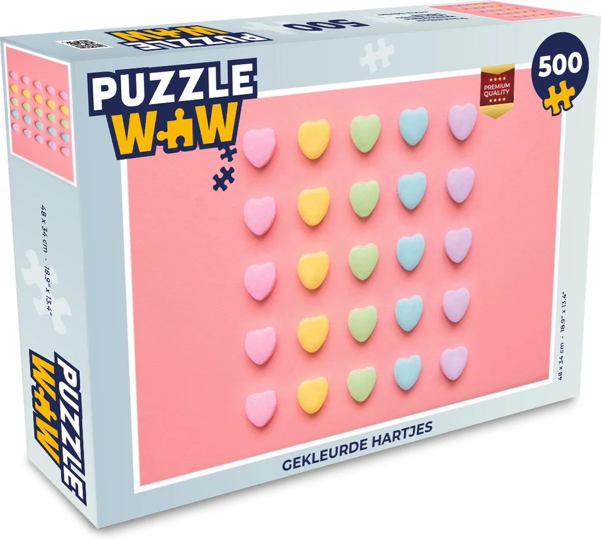 PuzzleWow Legpuzzel Hartjes 500 Stuks