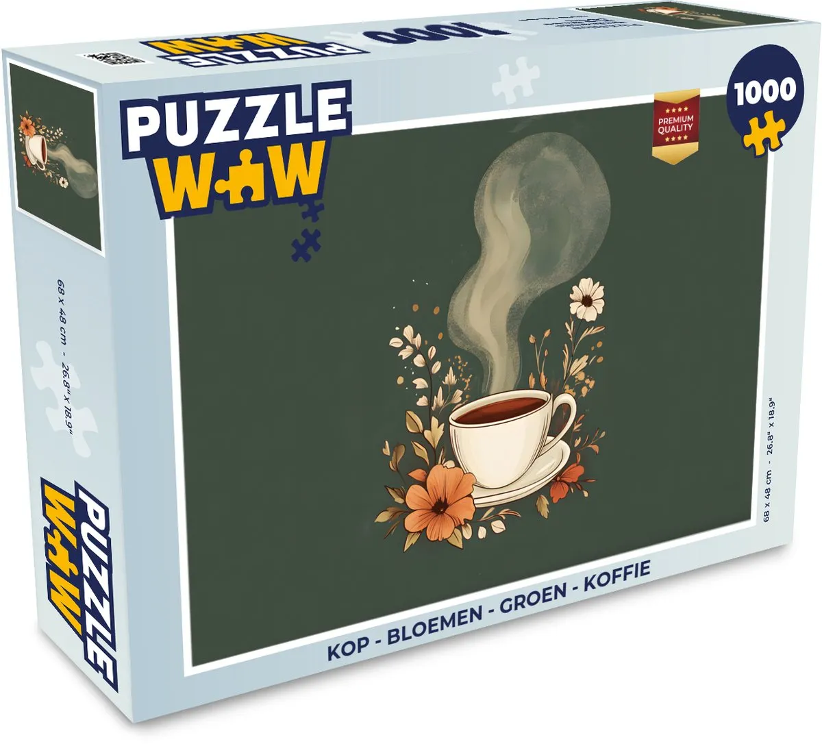 PuzzleWow Bloemen Groene Koffie Legpuzzel 1000 Stuks - MPN 8721374592336