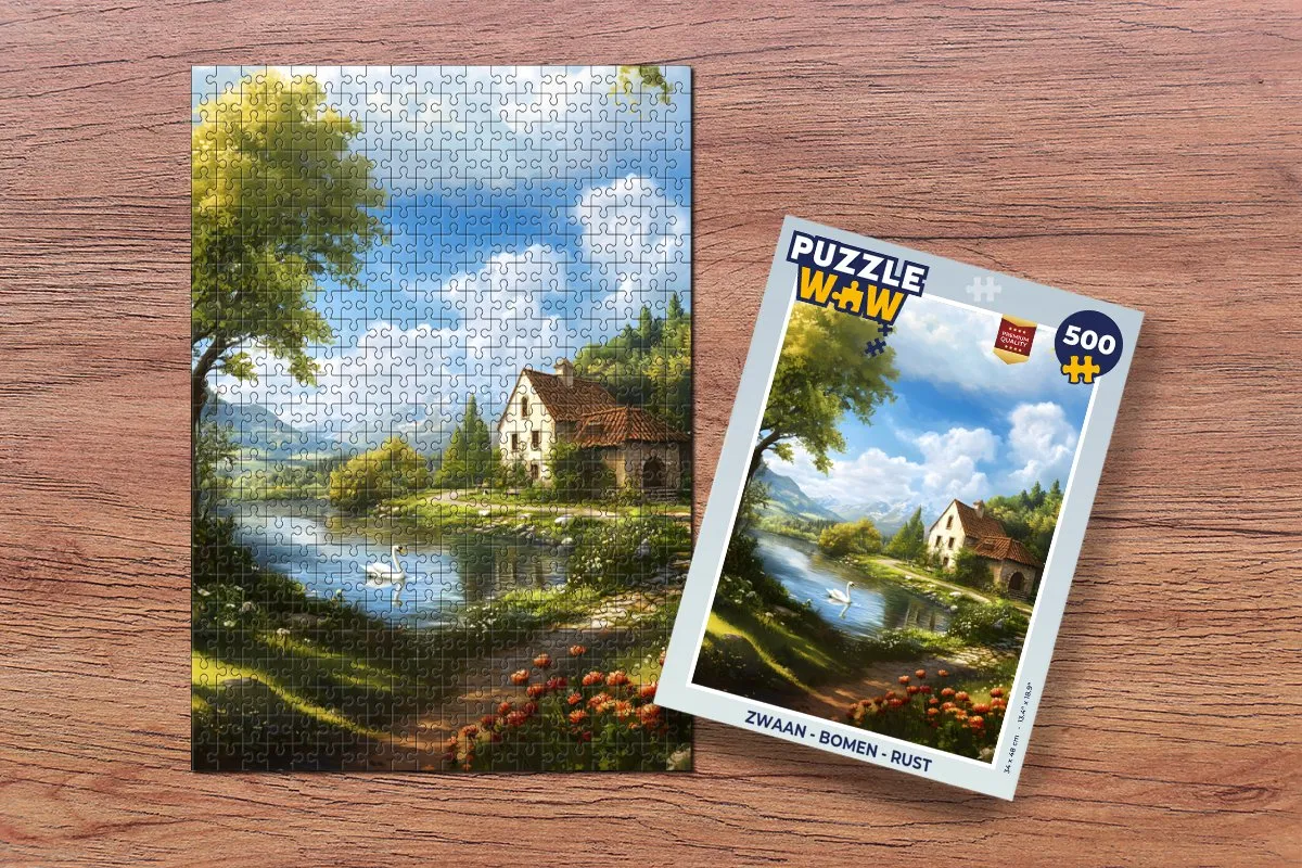 PuzzleWow Zwaan - Bomen Rust Legpuzzel 500 Stuks - Natuur