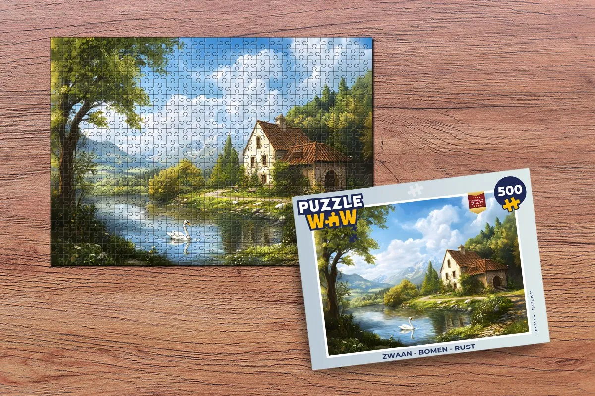 PuzzleWow Zwaan - Bomen Rust Legpuzzel 500 Stuks - Natuur
