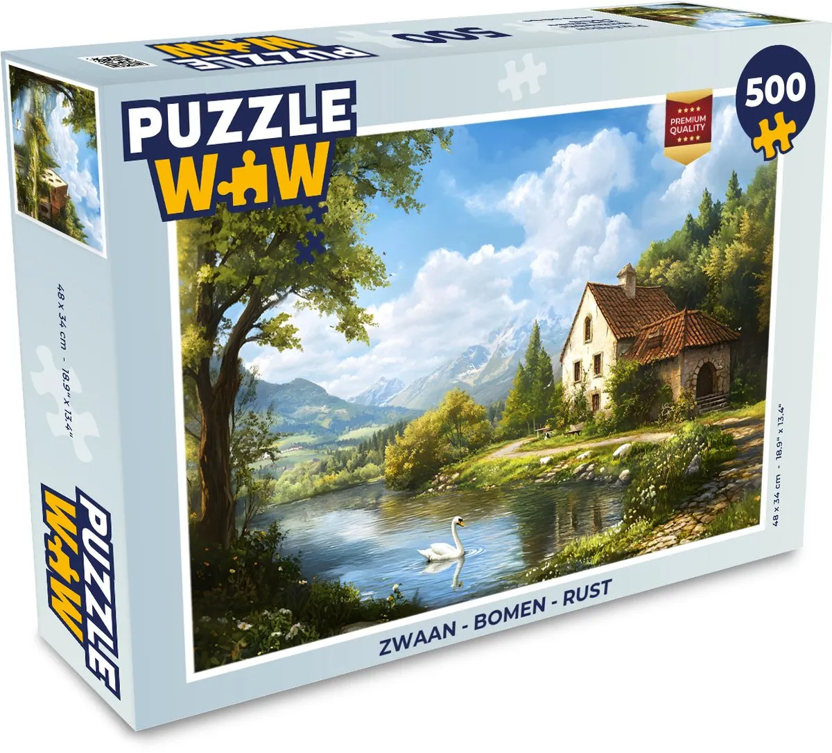 PuzzleWow Zwaan - Bomen Rust Legpuzzel 500 Stuks - Natuur