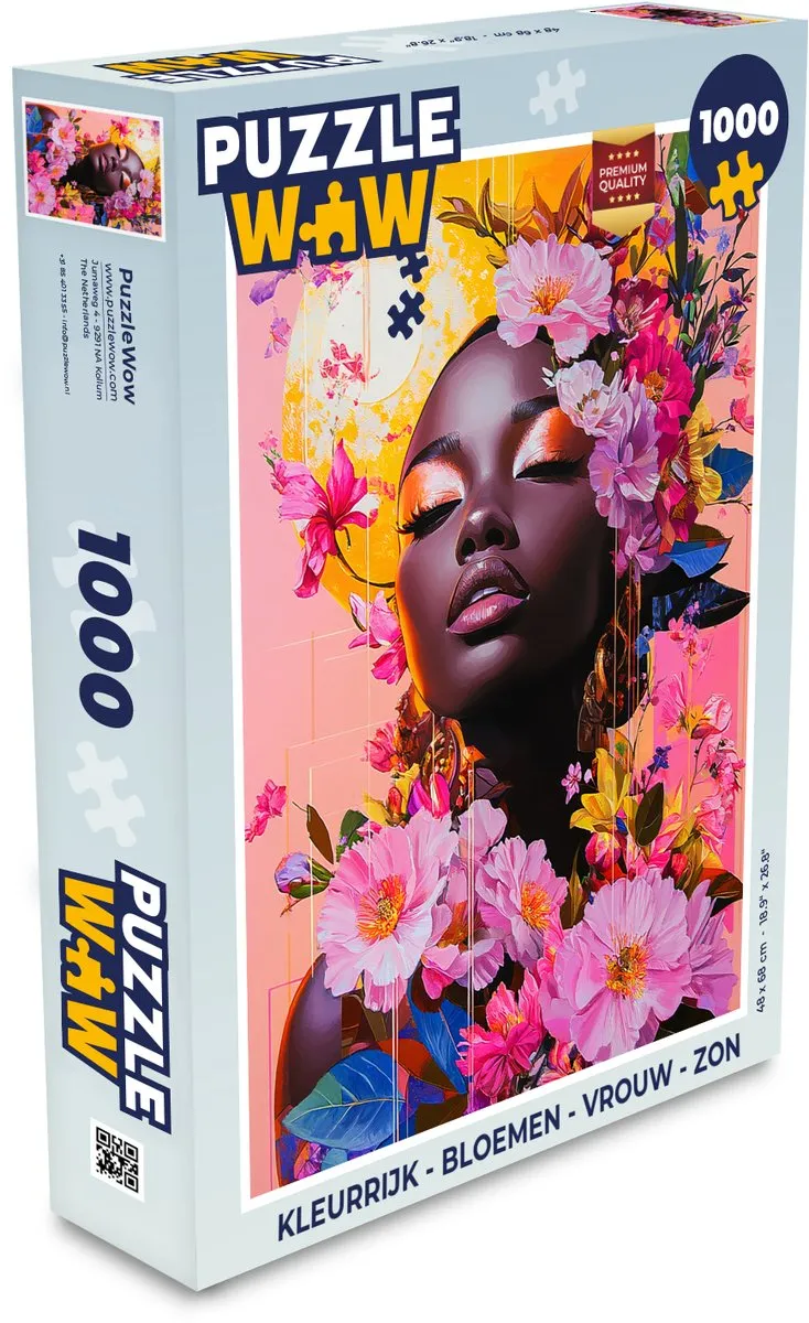 PuzzleWow Legpuzzel Bloemen/Vrouw/Zon 1000 Stuks