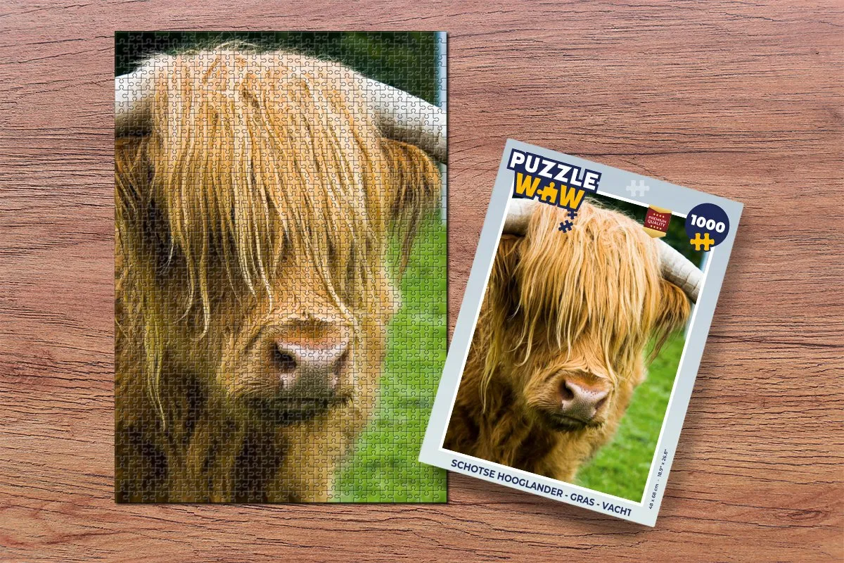 PuzzleWow Schotse Hooglander Legpuzzel 1000 Stuks - Multicolor