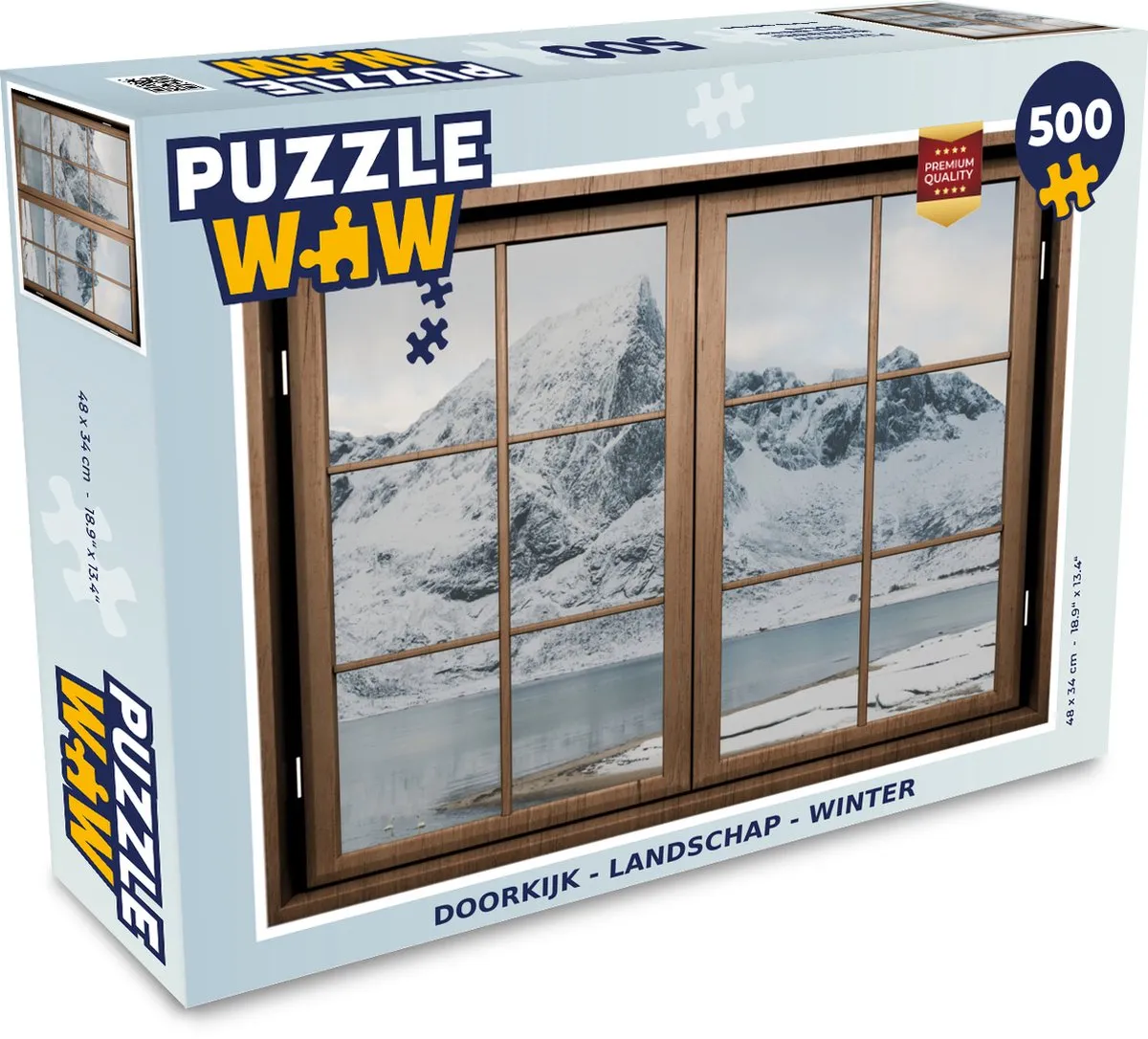 PuzzleWow Doorkijk Landschap Winter Legpuzzel 500 Stuks