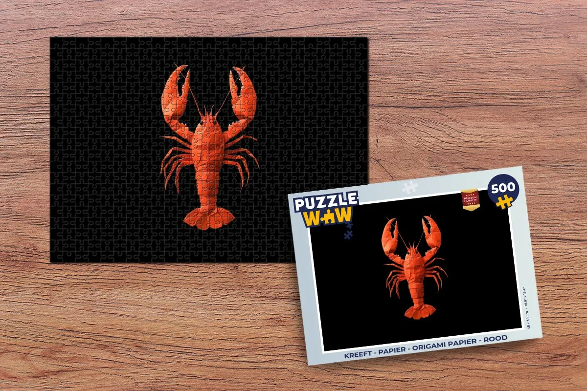 PuzzleWow Kreeft Origami Papier Puzzel 500 Stuks - Rood
