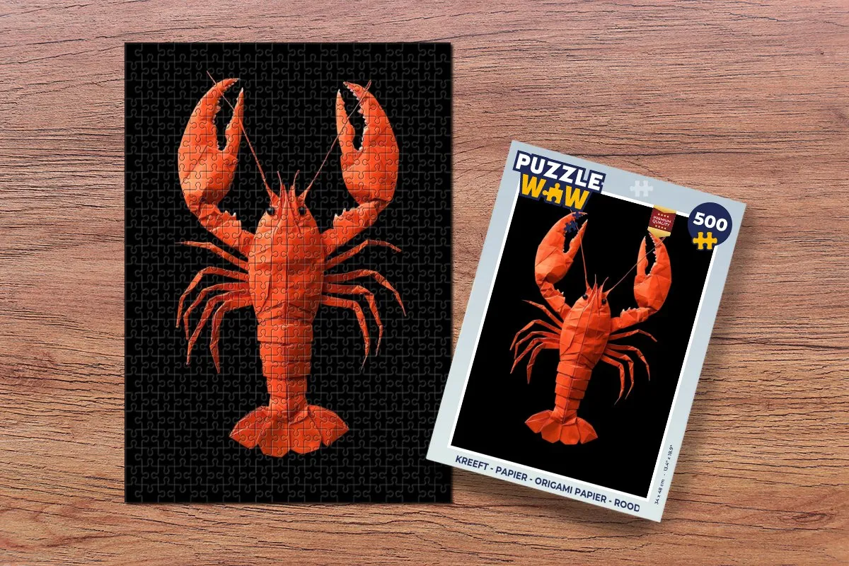 PuzzleWow Kreeft Origami Papier Puzzel 500 Stuks - Rood