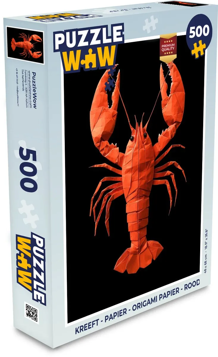 PuzzleWow Kreeft Origami Papier Puzzel 500 Stuks - Rood