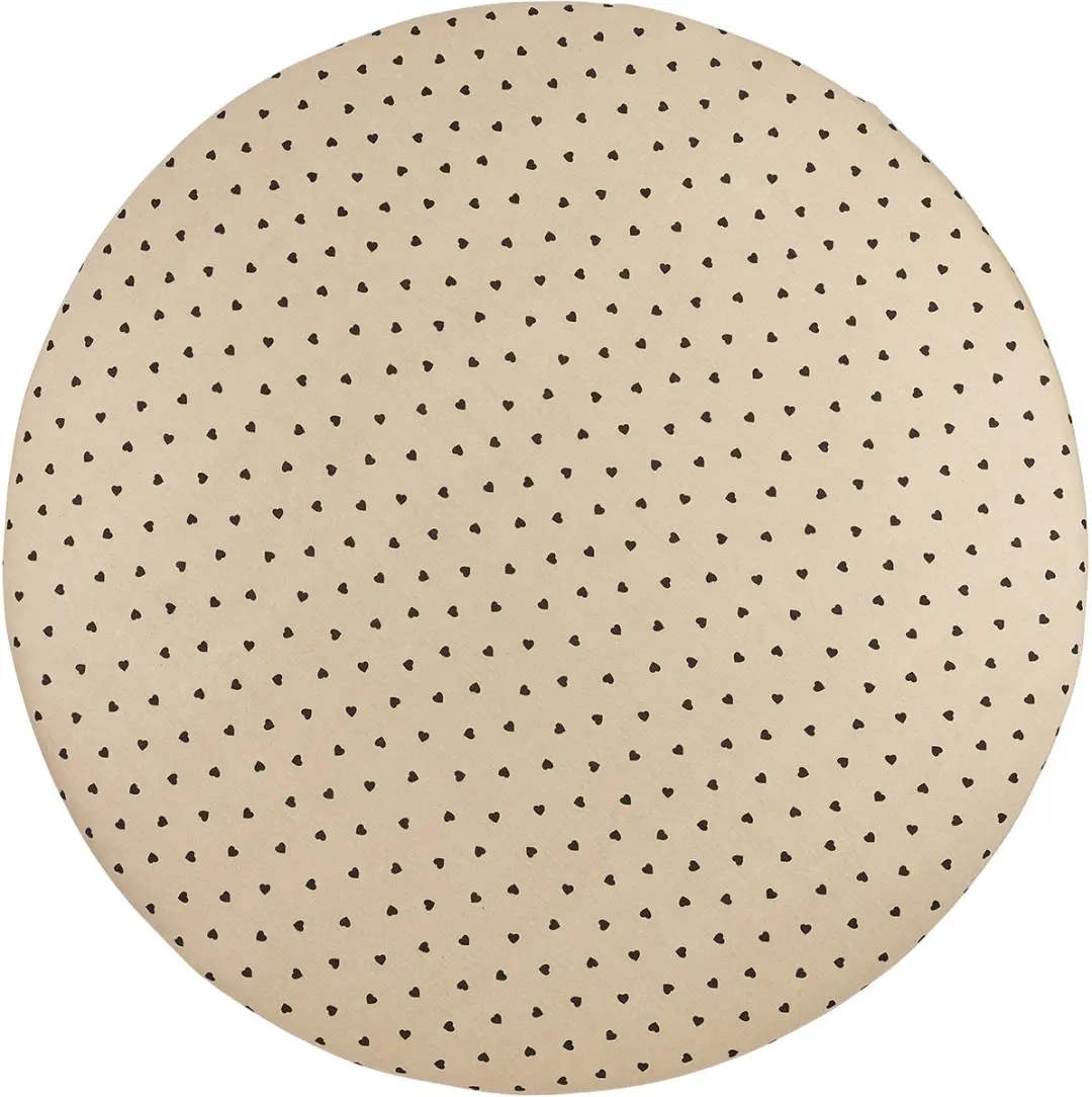 Meyco Baby Sweet Heart Hoeslaken Boxmatras Rond - Soft Sand/Black - 90/95cm - afbeelding 2 van 2
