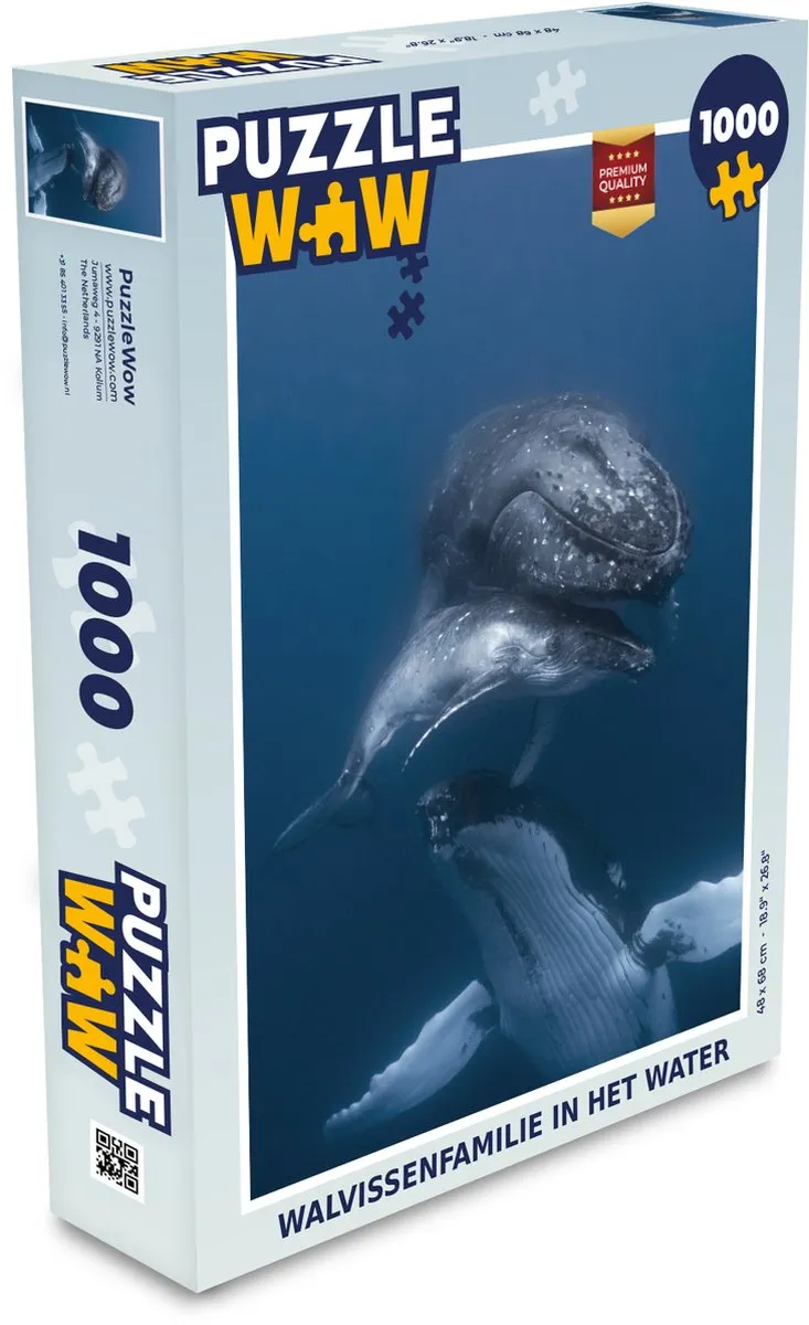 PuzzleWow Walvissen Zee Familie Legpuzzel 1000 Stuks