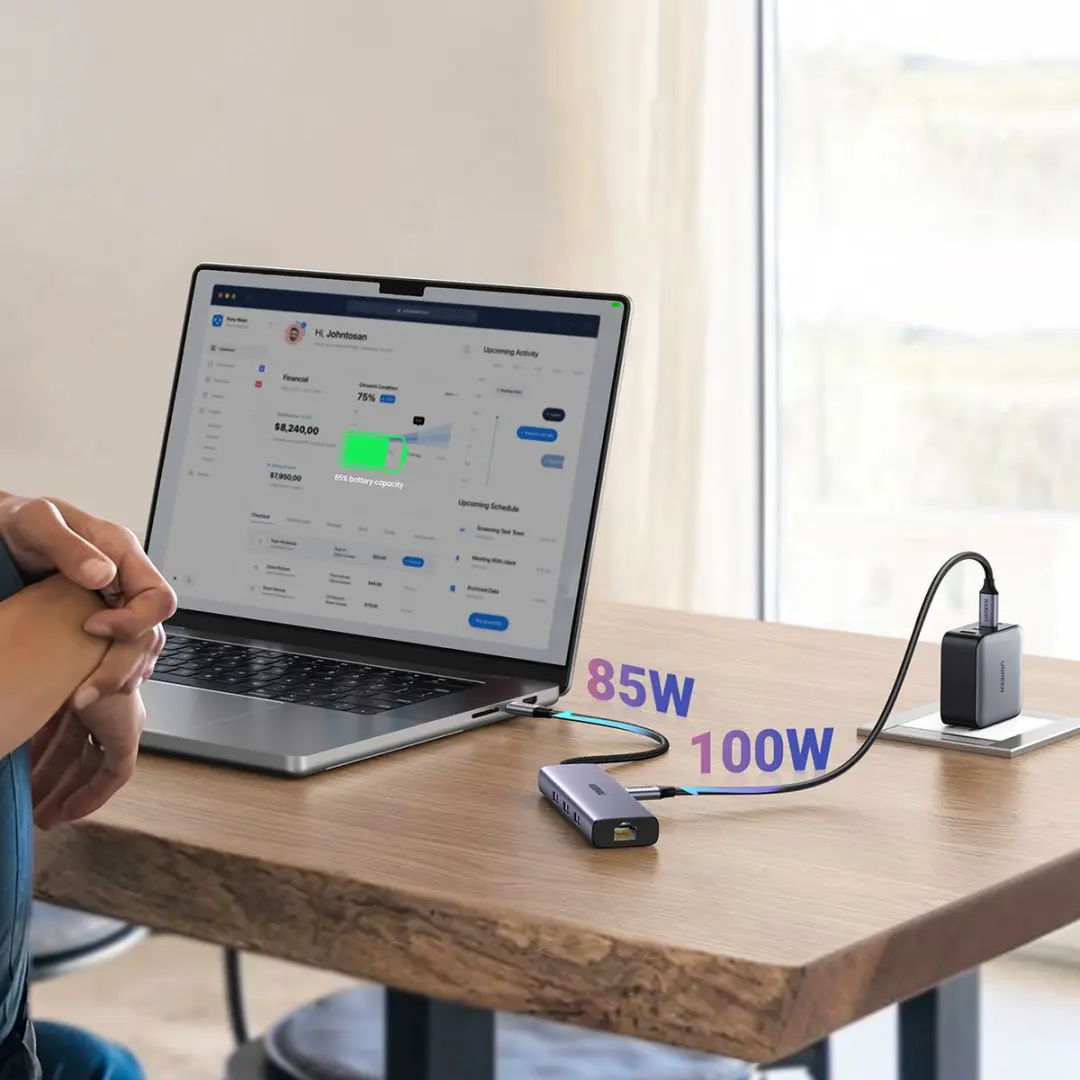 UGREEN CM512 USB-C Hub 6-in-1 - Grijs - afbeelding 3 van 6