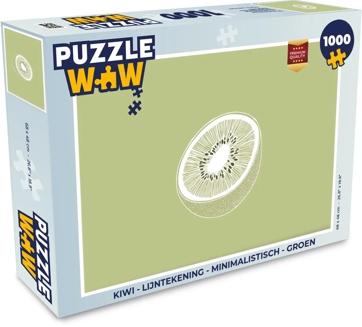 PuzzleWow Minimalistische Kiwi Legpuzzel 1000 Stuks