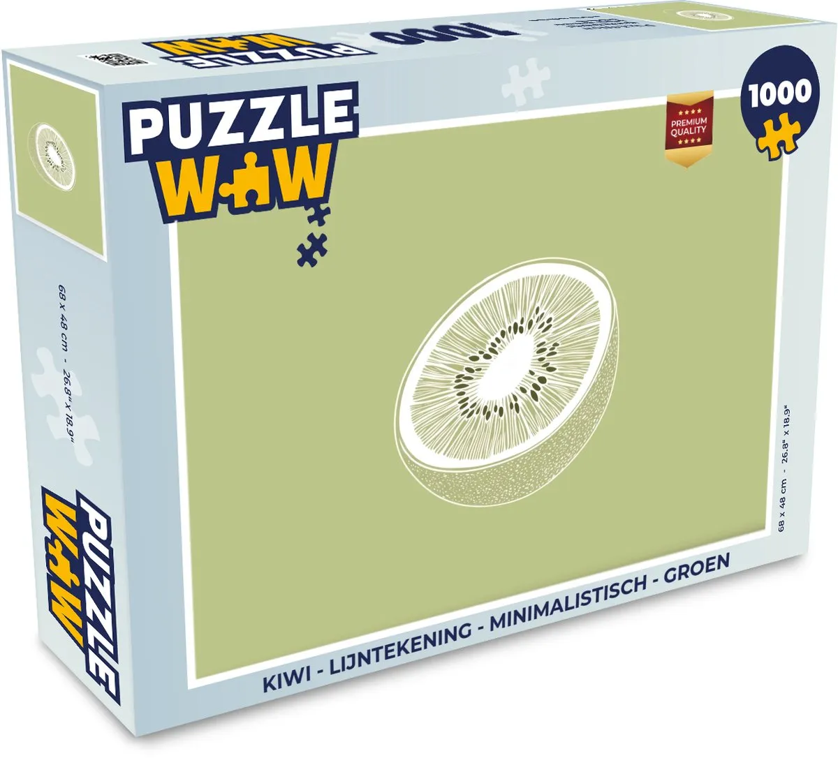 PuzzleWow Minimalistische Kiwi Legpuzzel 1000 Stuks
