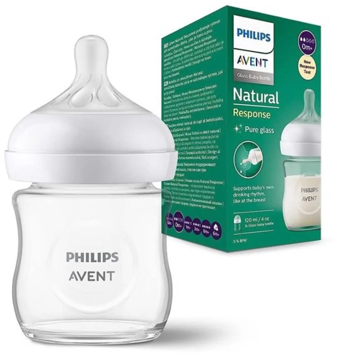 Philips Avent Natural Response Glazen Babyfles 120ml - Transparant - afbeelding 2 van 5