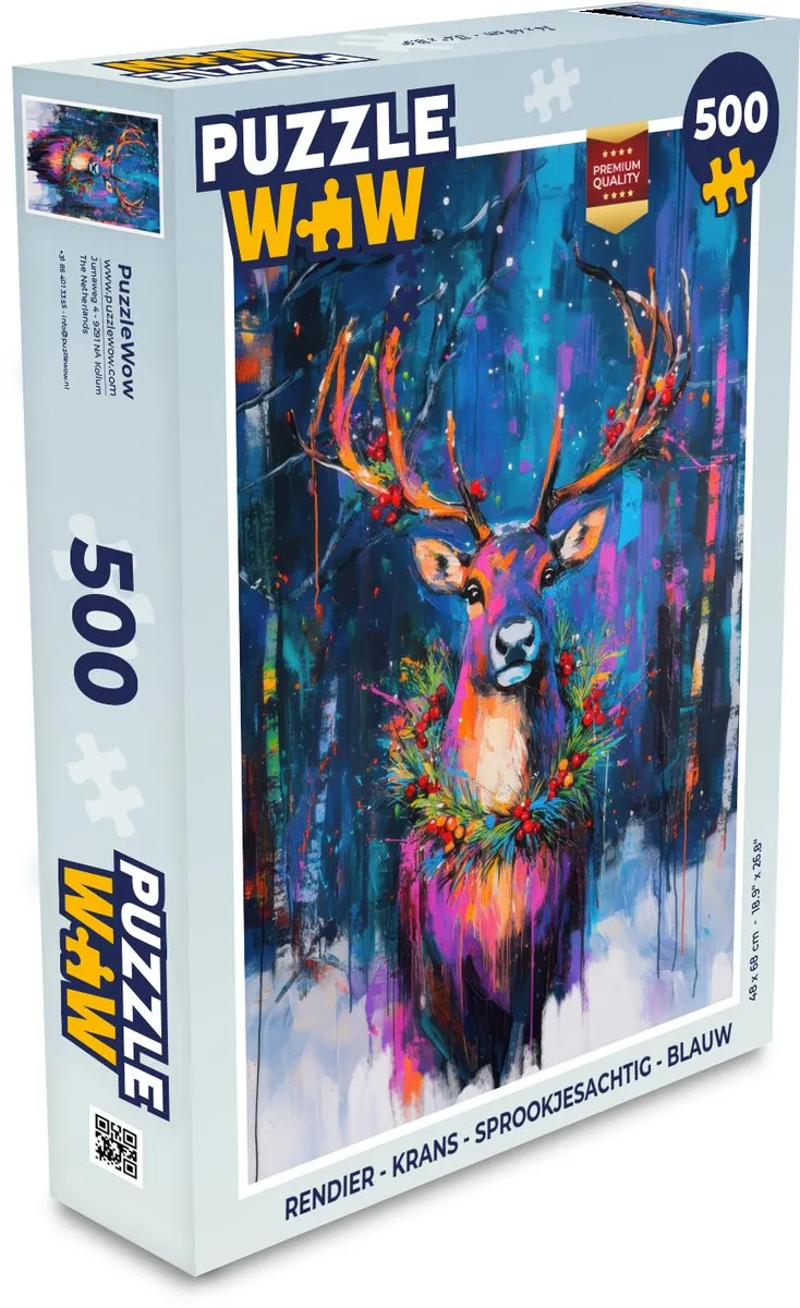 PuzzleWow Sprookjesachtig Rendier Krans Legpuzzel 500 Stuks